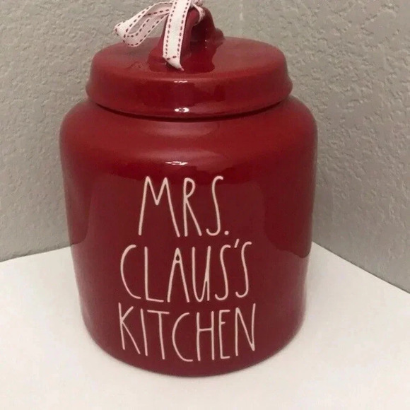 NEW Rae Dunn Mrs. Claus Red Kitchen Canister - Picture 1 of 5